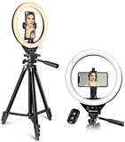 New in box! UBeesize 10’’ LED Ring Light with Stand and Phone Holder, Selfie Halo Light for Photography/Makeup/Vlogging/Live Streaming, Compatible with Phones and Cameras
