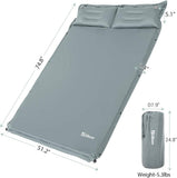 New Ubon Self Inflating Sleeping Pad Pillows Attached Mat for Camping, Grey