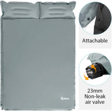New Ubon Self Inflating Sleeping Pad Pillows Attached Mat for Camping, Grey