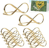 New UFURMATE Pictures Stand Clips, 12Pcs Metal Table Card Holders Unique Gold Place Cards Clip Sturdy Photo Picture Cards Display Stand for Party, Wedding, Meeting (Gold Figure 8)