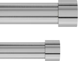 Umbra Cappa Double Set for Window Drapery in Satin Nickel– Extends from 36 to 66 Inches and Includes 2 Adjustable Curtain Rods, Matching Finials, Brackets & Hardware, 67.63 x 5.5 x 2.88, Nickel/Steel