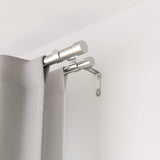 Umbra Cappa Double Set for Window Drapery in Satin Nickel– Extends from 36 to 66 Inches and Includes 2 Adjustable Curtain Rods, Matching Finials, Brackets & Hardware, 67.63 x 5.5 x 2.88, Nickel/Steel