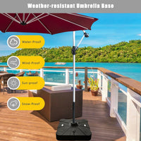 220 lbs Offset & Cantilever Umbrella Base with Wheels, Sand Water Filled! This base helps you secure your umbrella firmly in place & firm in windy conditions! (Umbrella NOT Included)  Retails $508+ Tax