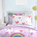 New in package! Dream Factory Unicorn Rainbow Ultra Soft Microfiber Comforter Set TWIN! Includes comforter, sham & Sheets!