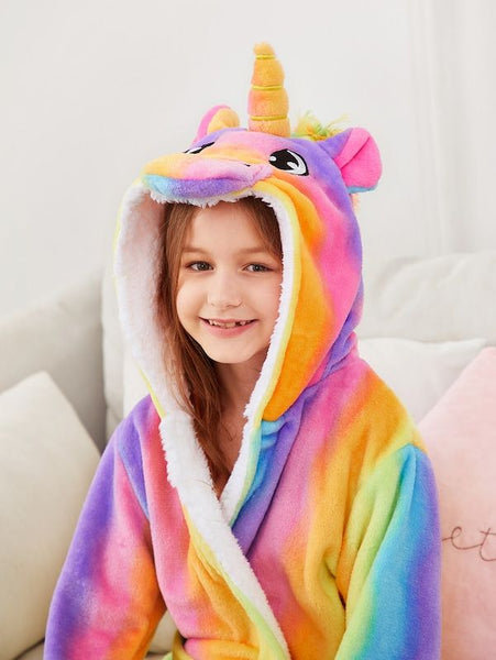 New Ultra Soft Kids Unicorn Robe, Sz 6-8!