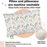 New Toddler Pillow with Pillowcase - Soft Organic Cotton Toddler Pillows for Sleeping - Machine Washable - Toddlers, Kids, Child - Perfect for Travel, Toddler Cot, Bed Set (Unicorn Dreams)