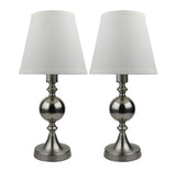 Egham Accent 17" Table Lamp Set Brushed Nickel (Set of 2) by Mercer 41 W/Natural linen shade! Retails $200 W/Tax on Sale!