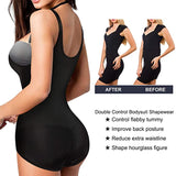 Ursexyly Women Waist Trainer Bodysuit Tummy Control Corset Full Body Shaper Cincher Tank Top Shapewear with Adjustable Straps Hooks, Black, Medium