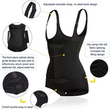 Ursexyly Women Waist Trainer Bodysuit Tummy Control Corset Full Body Shaper Cincher Tank Top Shapewear with Adjustable Straps Hooks, Black, Medium