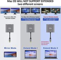 New USB C to Dual HDMI Adapter 4K @60hz,Type C to HDMI Converter for MacBook/MacBook Pro 2019/2018,MacBook Air,Chromebook Pixel,LenovoYoga 720/730,Dell XPS 13,Surface Book 2,Samsung Galaxy, etc