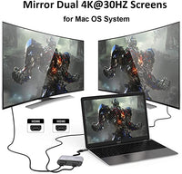 New USB C to Dual HDMI Adapter 4K @60hz,Type C to HDMI Converter for MacBook/MacBook Pro 2019/2018,MacBook Air,Chromebook Pixel,LenovoYoga 720/730,Dell XPS 13,Surface Book 2,Samsung Galaxy, etc