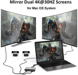New USB C to Dual HDMI Adapter 4K @60hz,Type C to HDMI Converter for MacBook/MacBook Pro 2019/2018,MacBook Air,Chromebook Pixel,LenovoYoga 720/730,Dell XPS 13,Surface Book 2,Samsung Galaxy, etc
