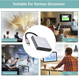 New USB C to Dual HDMI Adapter 4K @60hz,Type C to HDMI Converter for MacBook/MacBook Pro 2019/2018,MacBook Air,Chromebook Pixel,LenovoYoga 720/730,Dell XPS 13,Surface Book 2,Samsung Galaxy, etc