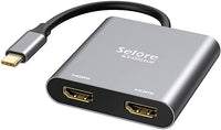 New USB C to Dual HDMI Adapter 4K @60hz,Type C to HDMI Converter for MacBook/MacBook Pro 2019/2018,MacBook Air,Chromebook Pixel,LenovoYoga 720/730,Dell XPS 13,Surface Book 2,Samsung Galaxy, etc