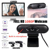 New USB Webcam High Definition 1080P Web Camera Built-in Microphone with Clip-on Base USB2.0 Web Cam for Computer PC Laptop Video Conference