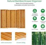 New Utoplike Bamboo Expandable Kitchen Drawer Organizer, Adjustable Utensil Holder and Cutlery Tray, Drawer Divider