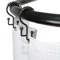 New in box! Utopia Alley Rustproof 60 in. Large Size by 25 in. Aluminum D-Shape Shower Rod in Black! Retails $180+