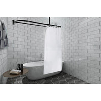 New in box! Utopia Alley Rustproof 60 in. Large Size by 25 in. Aluminum D-Shape Shower Rod in Black! Retails $180+