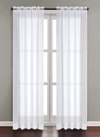 New Utopia Bedding - Premium White Sheer Curtains - Sheer Voile - White Luxurious - High Thread Window Curtains - 2 Panel Set - 54 by 84 Inches