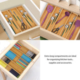 New Utoplike Bamboo Expandable Kitchen Drawer Organizer, Adjustable Utensil Holder and Cutlery Tray, Drawer Divider