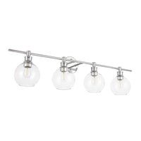 Four Light Wall Sconce in Chrome And Clear Glass by Elegant Lighting from the Collier collection. Retails $445.50+