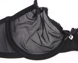 New Varsbaby Women See-Through Lace Push Up Transparent Everyday Bra & Panty in Black! Bra is 38D, Panty is XL! Fits 36C & L