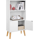 NIB! Vasagle 3-Tier Modern Bookshelf and Media Display, white! Features 2 tall shelving and a storage cabinet to hold your favourites! Retails $16O+