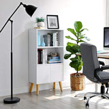 NIB! Vasagle 3-Tier Modern Bookshelf and Media Display, white! Features 2 tall shelving and a storage cabinet to hold your favourites! Retails $16O+