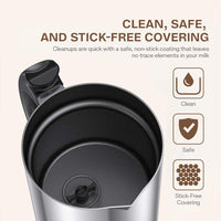 NEW Milk Frother, VAVA Electric Milk Steamer Liquid Heater with Hot or Cold Milk Functionality (Silent Operation, Strix Temperature Controls, Non-Stick Coating, Milk Level Indicator, and FDA Approved) Retails $60+