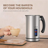 NEW Milk Frother, VAVA Electric Milk Steamer Liquid Heater with Hot or Cold Milk Functionality (Silent Operation, Strix Temperature Controls, Non-Stick Coating, Milk Level Indicator, and FDA Approved) Retails $60+