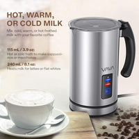 NEW Milk Frother, VAVA Electric Milk Steamer Liquid Heater with Hot or Cold Milk Functionality (Silent Operation, Strix Temperature Controls, Non-Stick Coating, Milk Level Indicator, and FDA Approved) Retails $60+