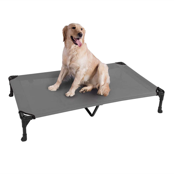 New Veehoo Elevated Dog Bed, Portable Raised Pet Cot with Washable & Breathable Mesh, No-Slip Rubber Feet for Indoor & Outdoor Use, X Large, Silver Grey