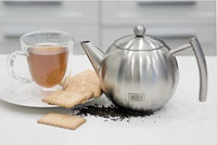 New Venoly Stainless Steel Tea Pot with Removable Infuser for Loose Leaf and Tea Bags, Dishwasher Safe and Heat Resistant, 34 Ounce!