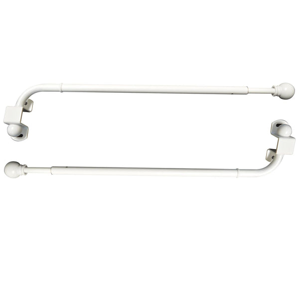 New Versailles' Adjustable Ball Finial Pivoting & Telescopic Swing Arm Rod Set 14in - 24in, White! Allows you to Gain easy access to your windows for cleaningRetails $50+