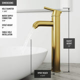 Brand new in box! VIGO Seville Vessel Bathroom Faucet in Matte Brushed Gold! Retails $215+