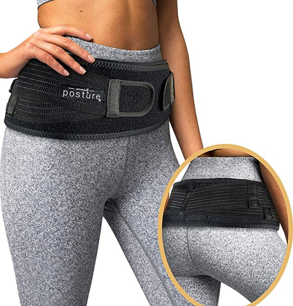 New Vriksasana Sacroiliac Hip Belt for Women and Men That Alleviate Sciatic, Pelvic, Lower Back and Leg Pain, Stabilize SI Joint | Trochanter Belt | Anti-Slip and Pilling-Resistant (Black, Regular)