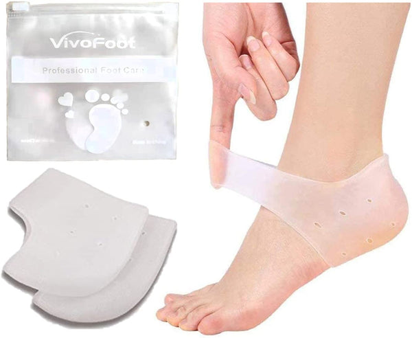 Gel Heel Protectors,Heel Pain and Cracked Heels Relief for Men and Women (2  Pairs) WHITE - Walmart.com