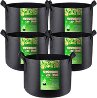 New VIVOSUN 5-Pack 2 Gallons Heavy Duty Thickened Nonwoven Fabric Pots Grow Bags with Handles!