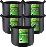 New VIVOSUN 5-Pack 2 Gallons Heavy Duty Thickened Nonwoven Fabric Pots Grow Bags with Handles!