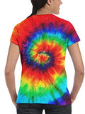 New Waldeal Colourful Tie-Dye Ladies Rainbow T-Shirt, Sz M!