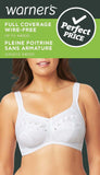New Warner's Women's Wire-Free Full Coverage Bra in White, Sz 36C! Also fits 38B, 40A & 34D