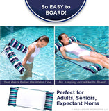 New 4 in 1 Hammock Pool Float & Water Hammock – Multi-Purpose, Inflatable for Adults – Non-Stick PVC – Teal/Navy Stripe includes pump! Retail $28