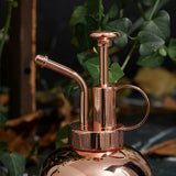 New 300mL Mini Brass Home Plant Mister Plunger Potted Flower Watering Sprayer Can, Copper