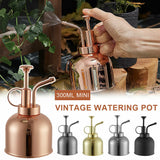 New 300mL Mini Brass Home Plant Mister Plunger Potted Flower Watering Sprayer Can, Copper