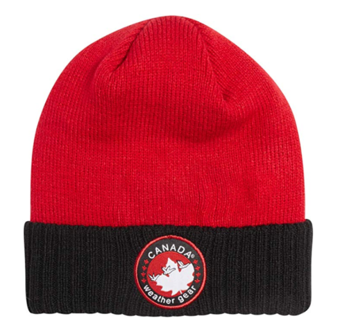 Brand new Canada Weather Gear Knit Men's Winter Beanie Hat Red & Black! One size! Retails $30+