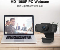 Webcam with Microphone [Updated Version] Full HD 1080P Web Camera with USB 2.0 Cable, for Laptop Desktop Computer, for Windows OS Mac, for Online Streaming, Conference, Gaming, Online Classes …