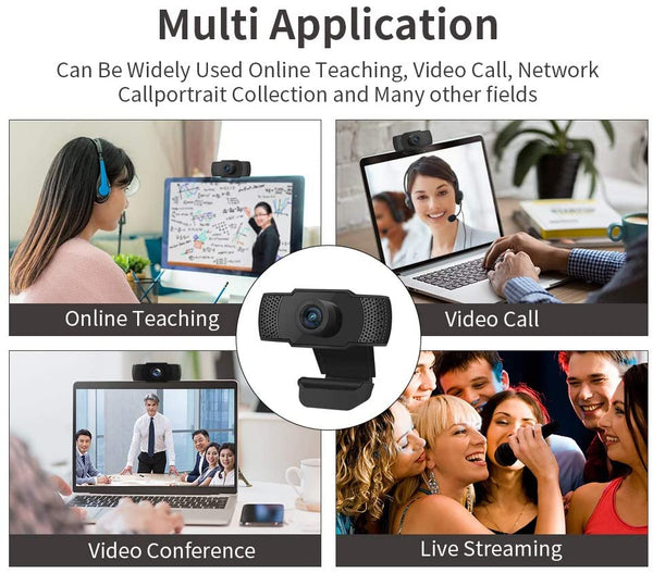 Webcam with Microphone [Updated Version] Full HD 1080P Web Camera with USB 2.0 Cable, for Laptop Desktop Computer, for Windows OS Mac, for Online Streaming, Conference, Gaming, Online Classes …