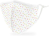 Weddingstar 3-Ply Kid's Washable Cloth Face Mask Reusable and Adjustable with Filter Pocket - Heart Dots