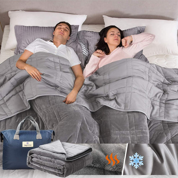 New Weighted Warming Cooling 2 sided Blanket 20lbs for Adults and Couples True King Size 88