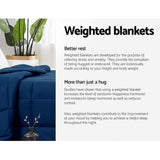 Navy Weighted 100% Microfiber All Season Blanket KING 20 Lbs, Reduces Stress & Anxiety, Promotes Better Sleep!